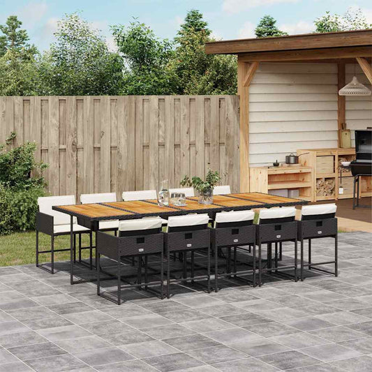 Garden Dining Set Black and brown