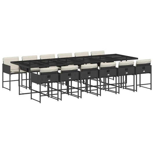 Garden Dining Set Black