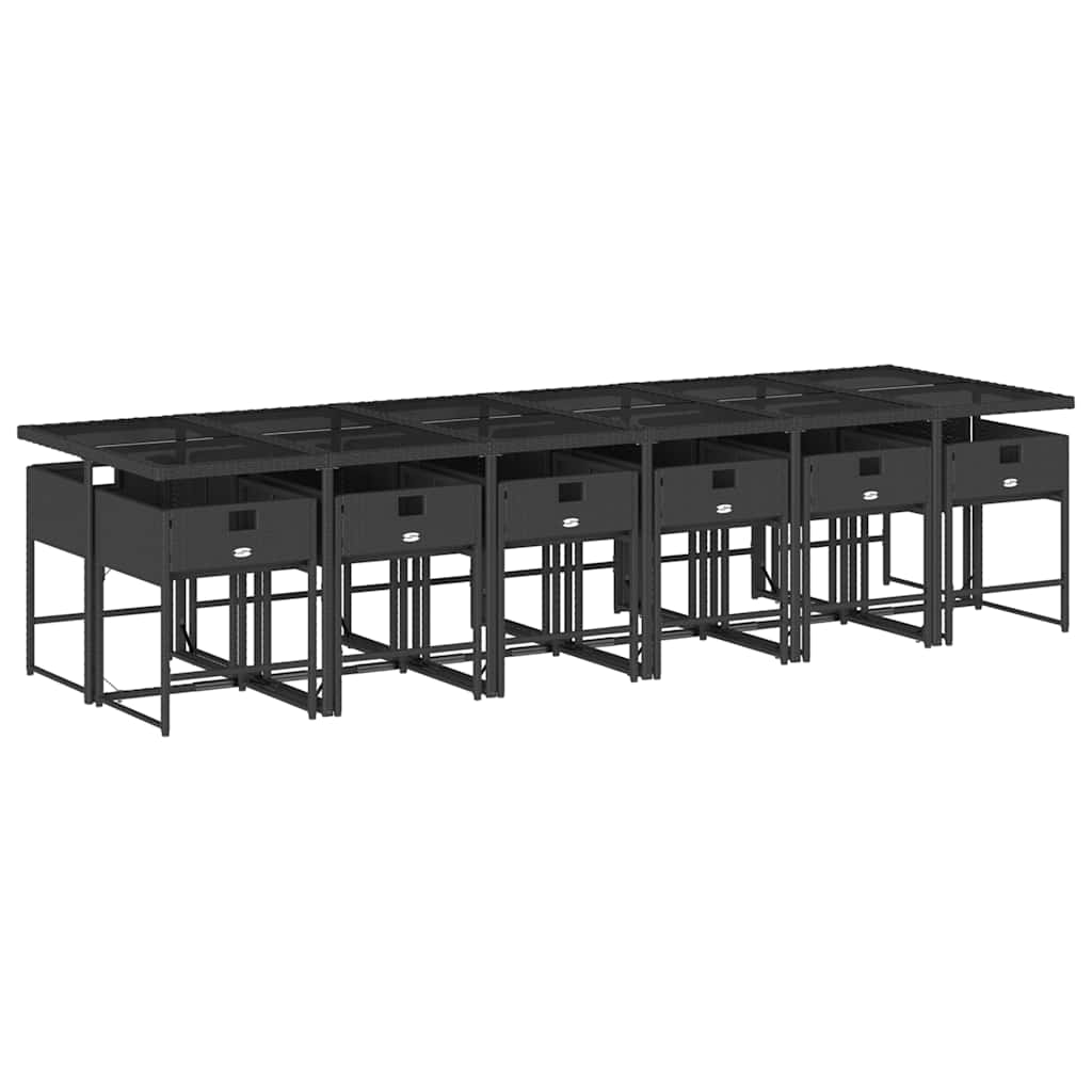 Garden Dining Set Black
