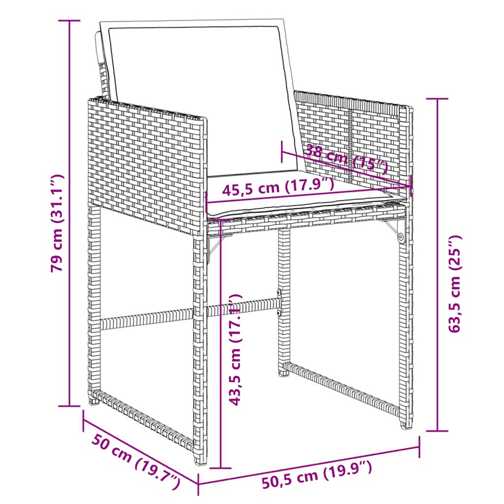 Garden Dining Set Black