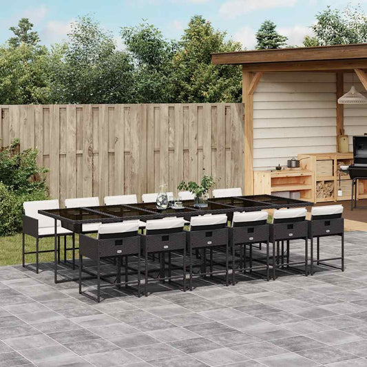 Garden Dining Set Black