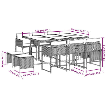 Garden Dining Set Black, Cream white