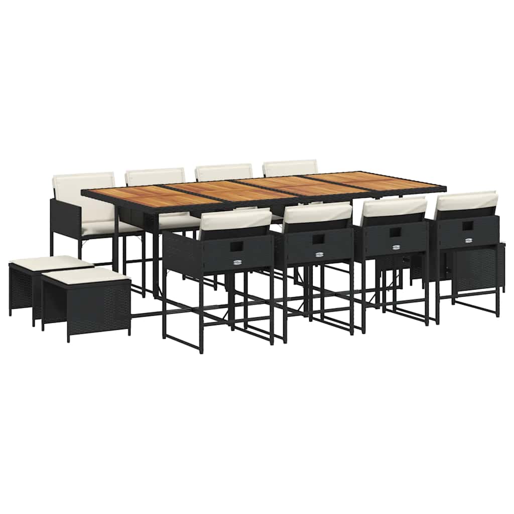 Garden Dining Set Black and brown