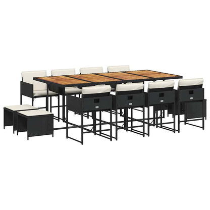 Garden Dining Set Black and brown