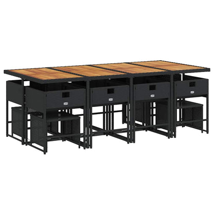 Garden Dining Set Black and brown