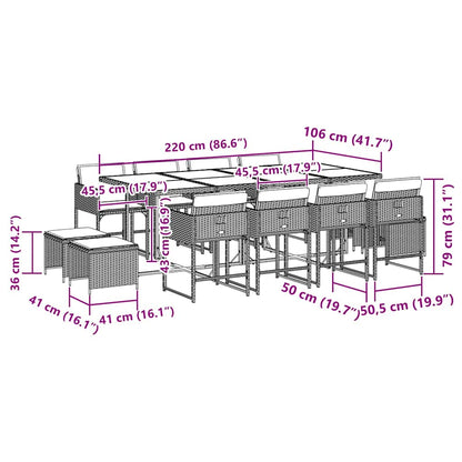 Garden Dining Set Black and brown