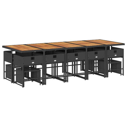 Garden Dining Set Black and brown