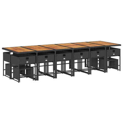 Garden Dining Set Black and Brown