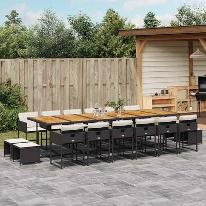 Garden Dining Set Black and Brown