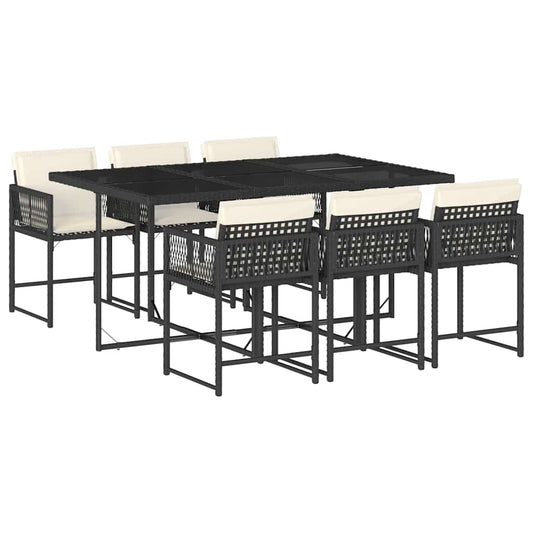Garden Dining Set Black