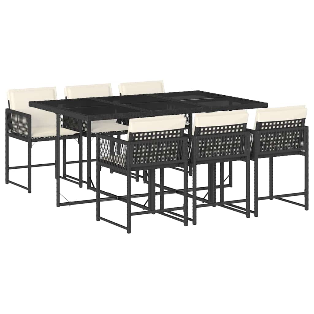 Garden Dining Set Black
