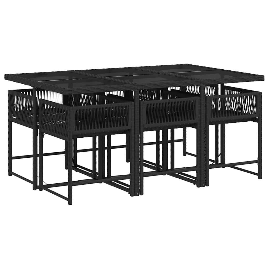 Garden Dining Set Black