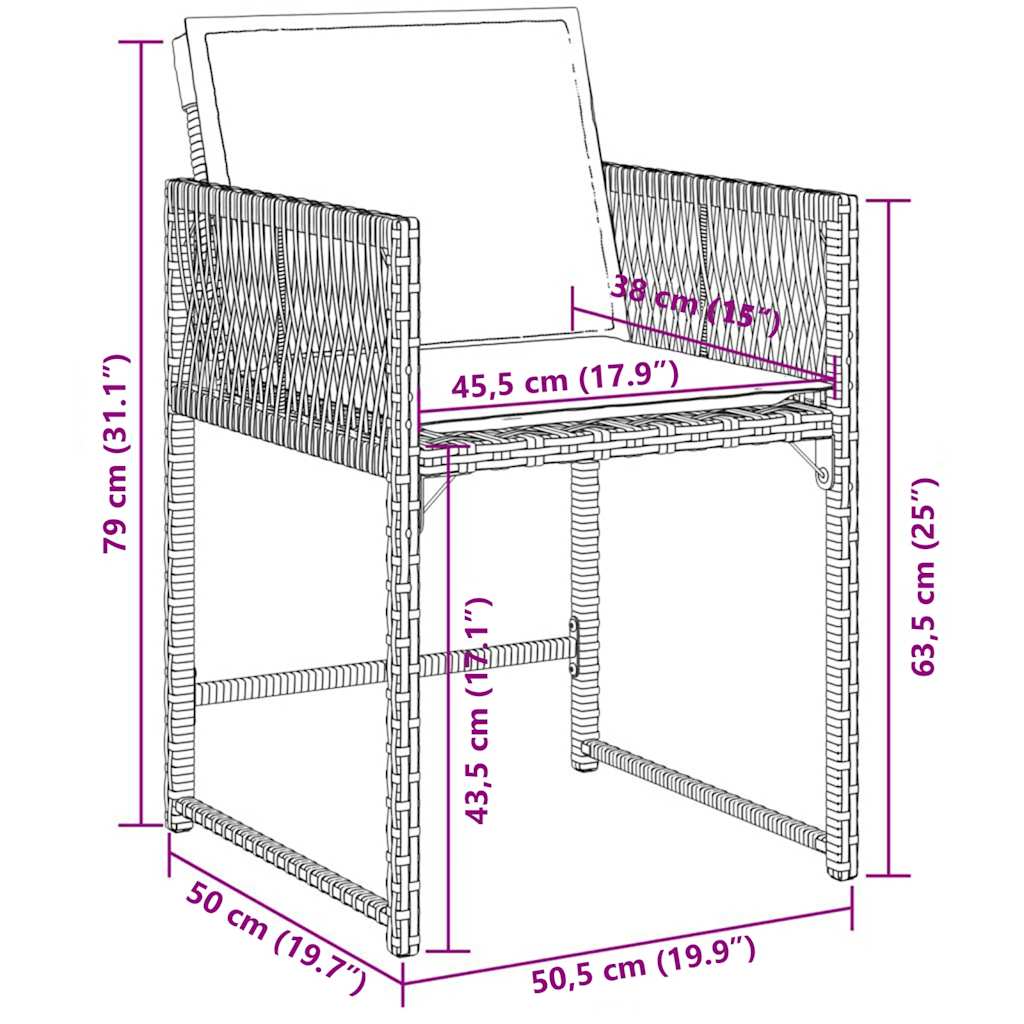 Garden Dining Set Black