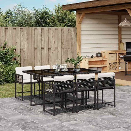 Garden Dining Set Black