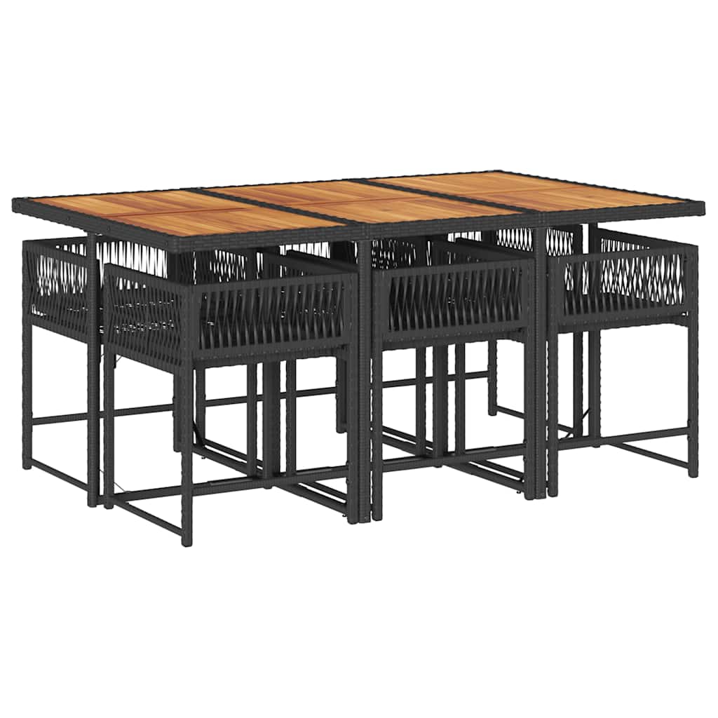 Garden Dining Set Black, Brown, Cream White