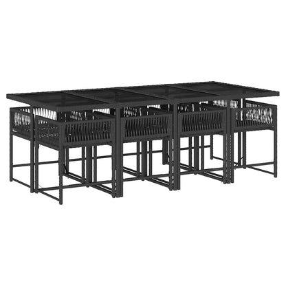 Garden Dining Set Black, Cream white