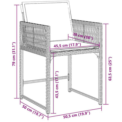 Garden Dining Set Black, Cream white