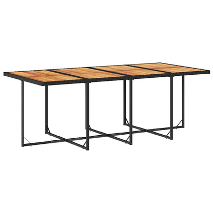 Garden Dining Set Black and brown with cream white cushions