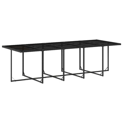 Garden Dining Set Black and Cream White