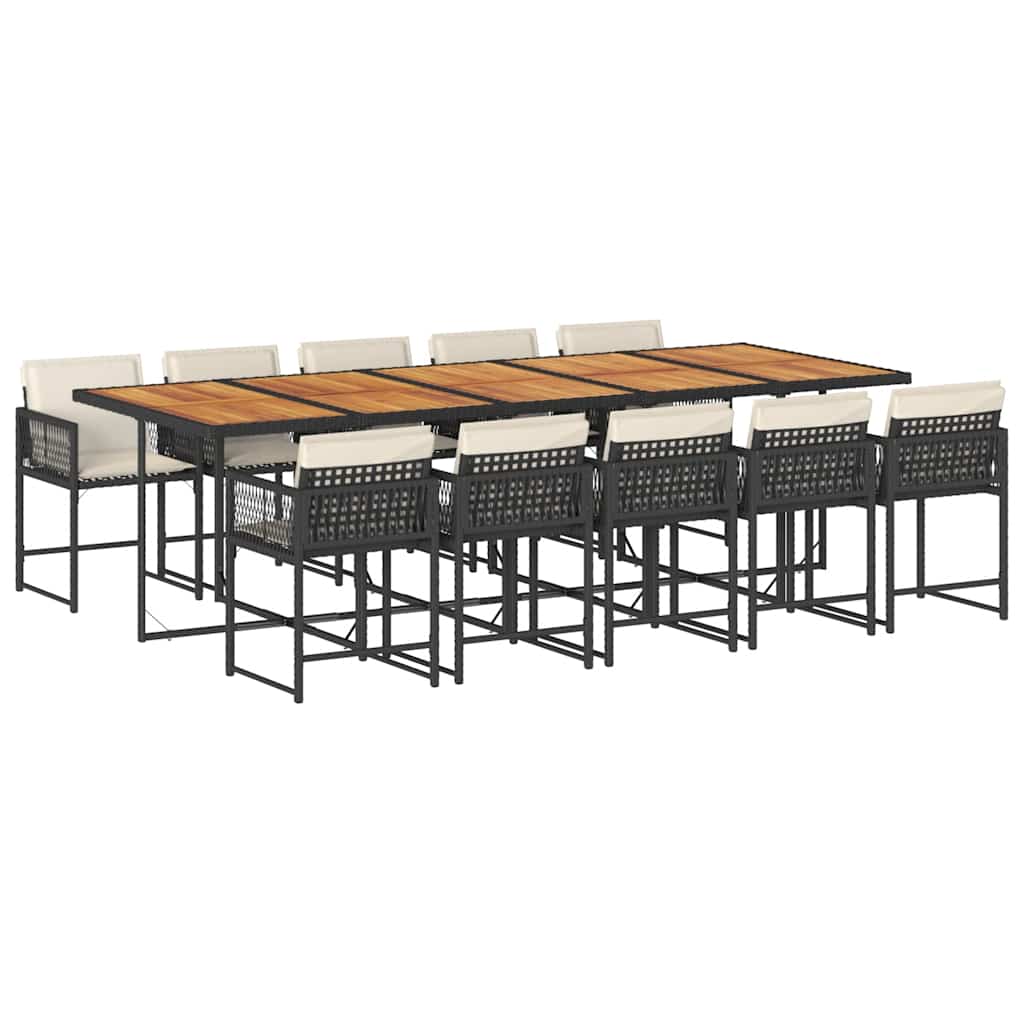 Garden Dining Set Black and brown