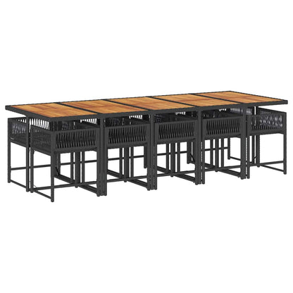 Garden Dining Set Black and brown
