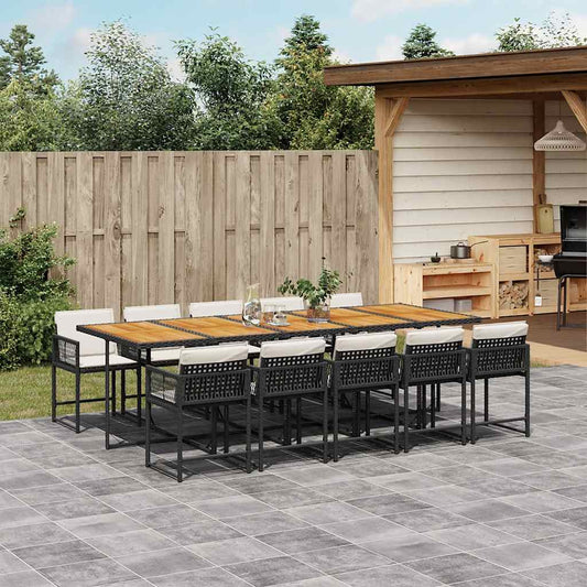 Garden Dining Set Black and brown