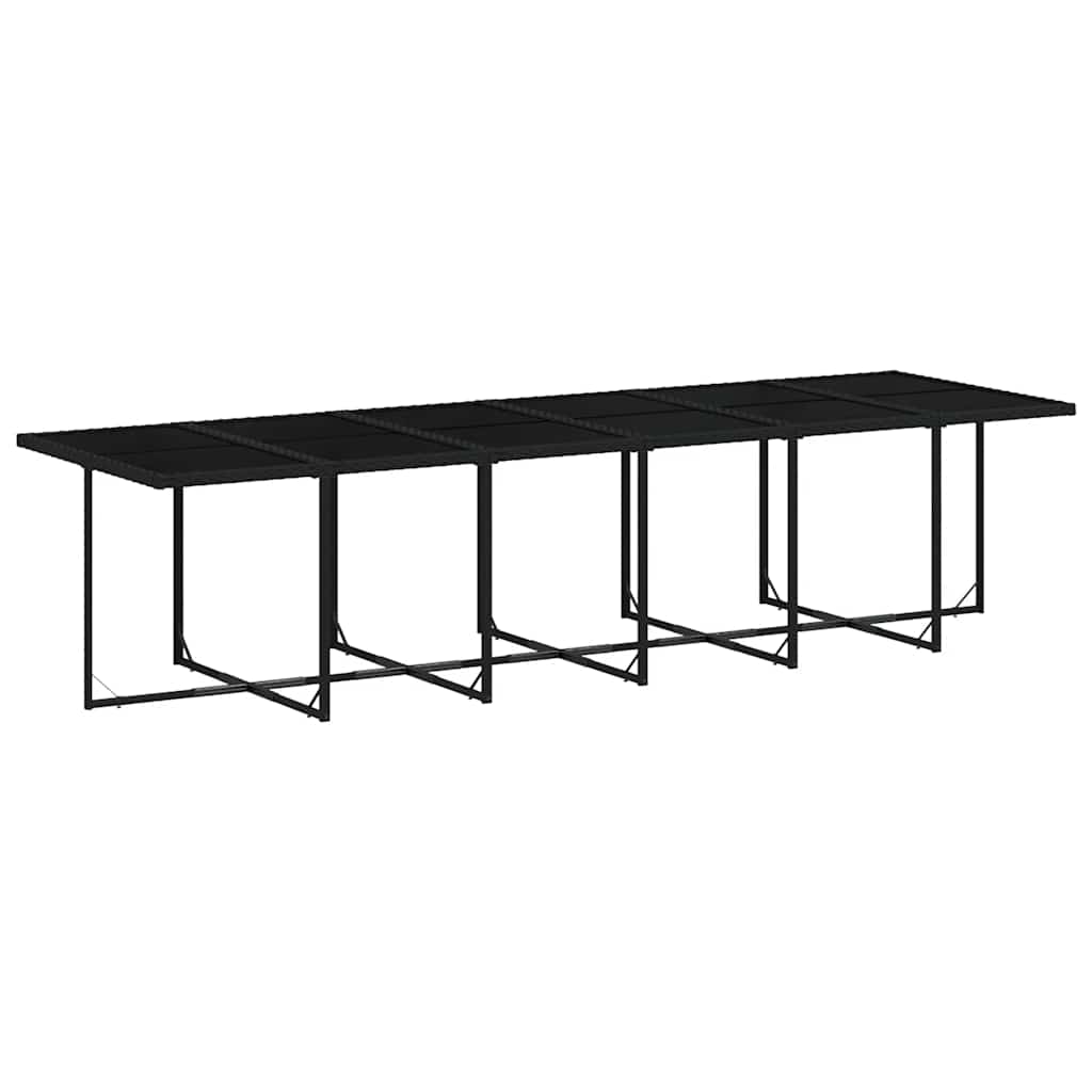 Garden Dining Set Black and Cream