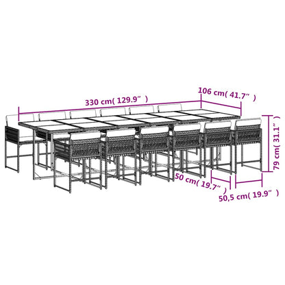 Garden Dining Set Black and Cream