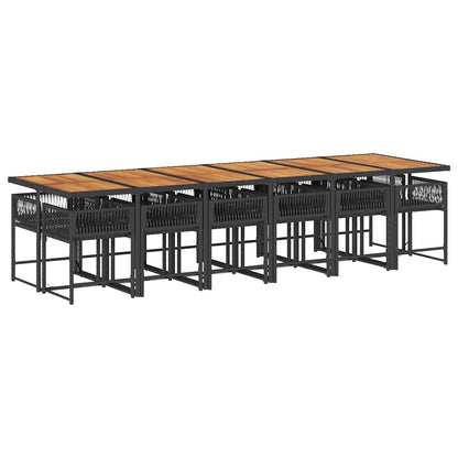 Garden Dining Set Black and Brown