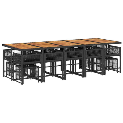 Garden Dining Set Black and Brown
