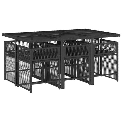 Garden Dining Set Black, Cream