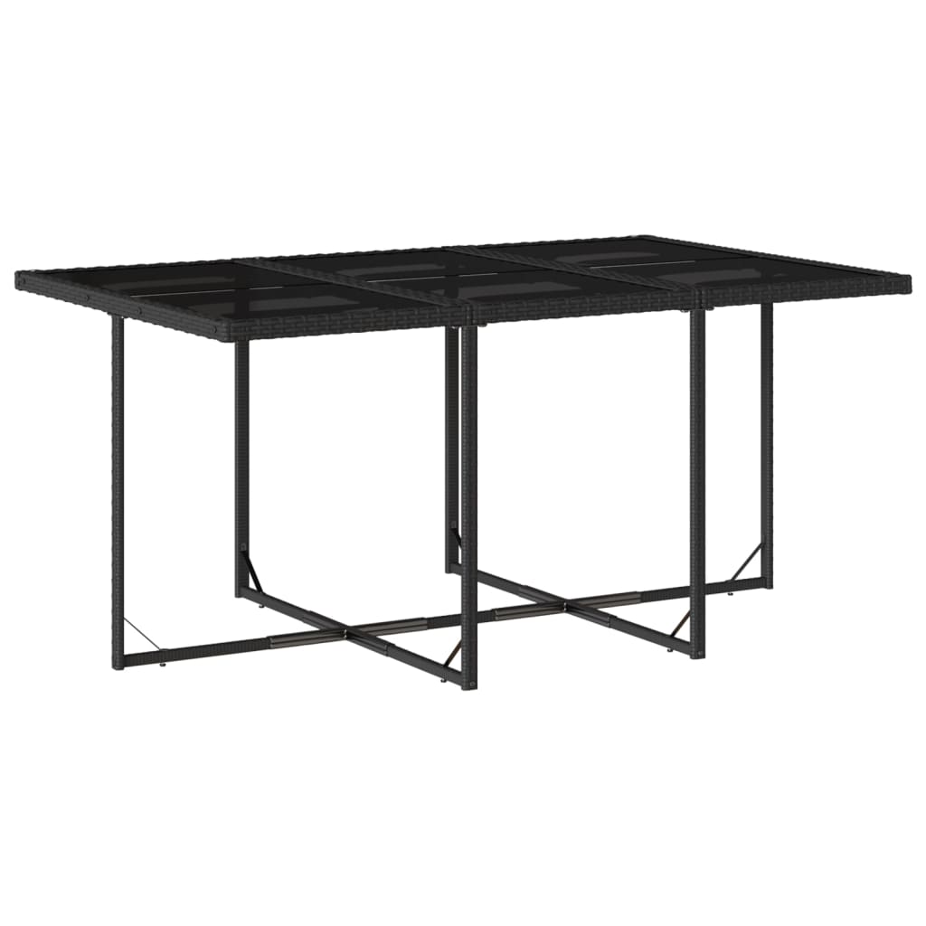 Garden Dining Set Black, Cream
