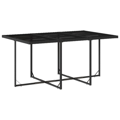 Garden Dining Set Black, Cream