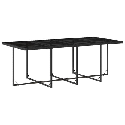 Garden Dining Set Black Poly Rattan 9 Piece