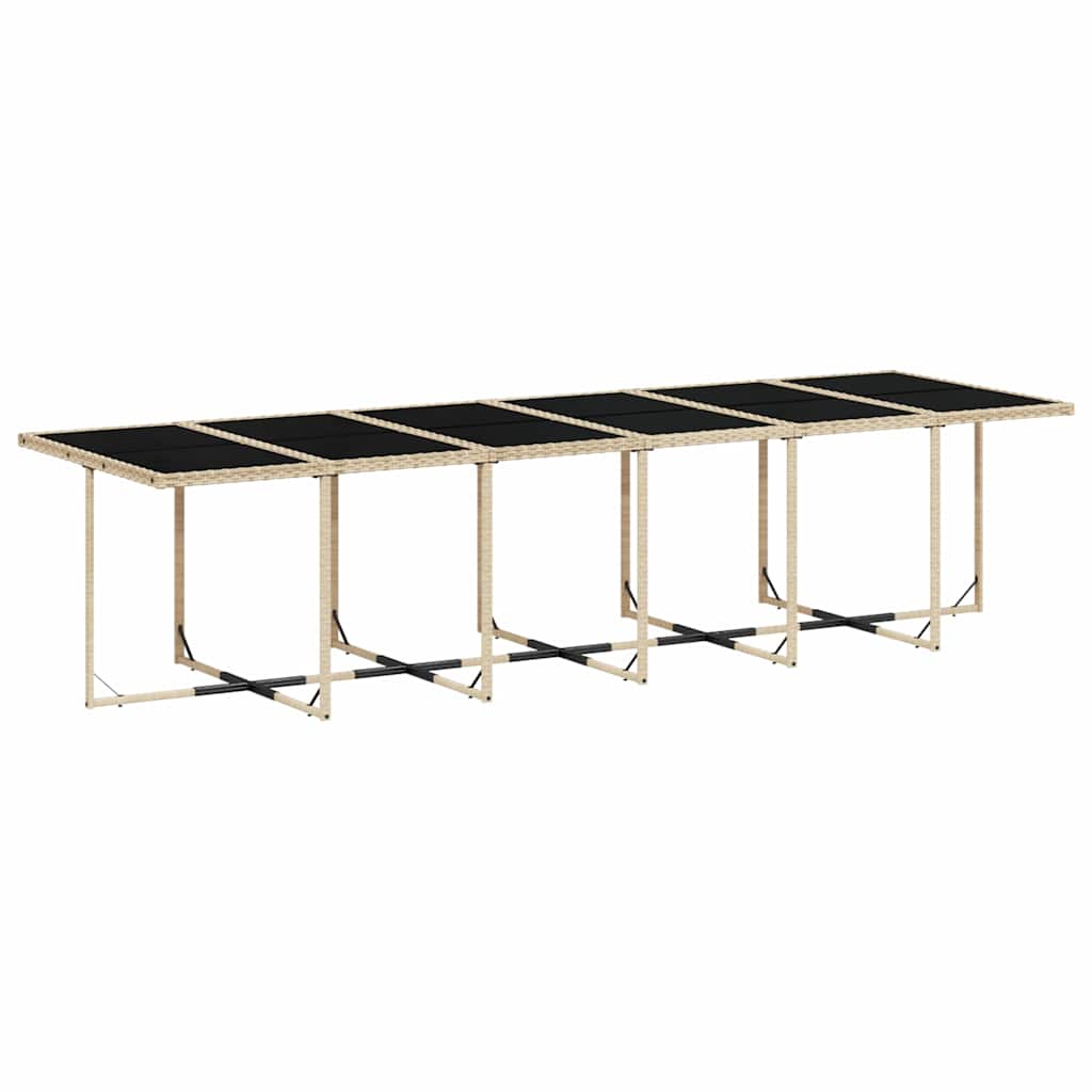 Garden Dining Set Black, Cream White