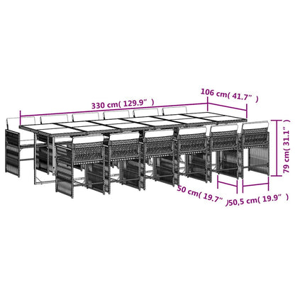 Garden Dining Set Black, Cream White