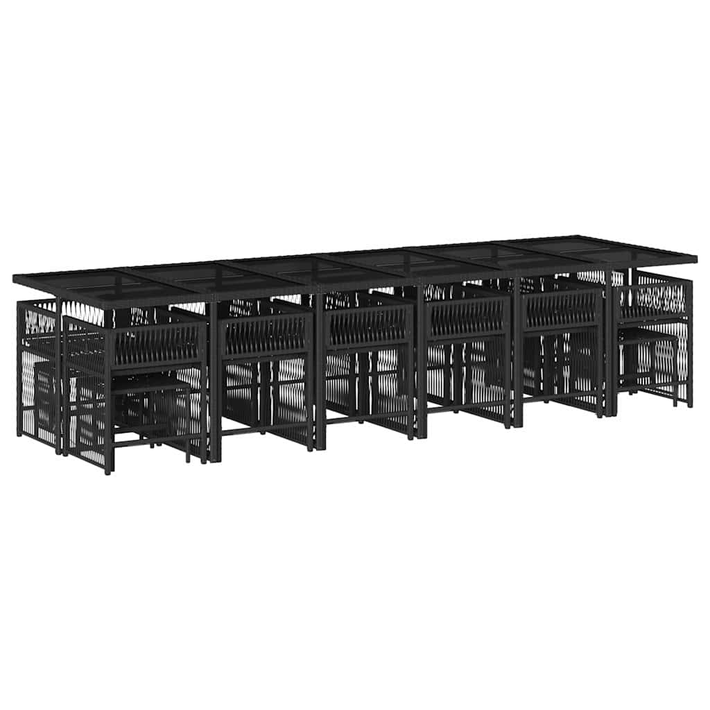 Garden Dining Set Black, Cream White
