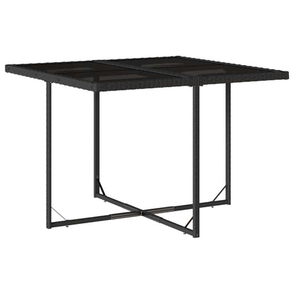 Garden Dining Set Black and Cream White PE Rattan Large Foldable