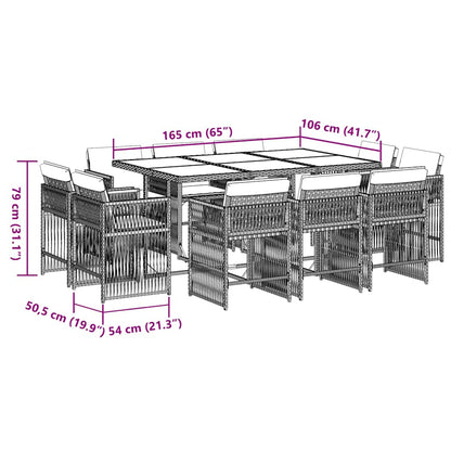 Garden Dining Set Black, Cream White