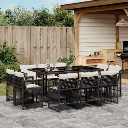 Garden Dining Set Black, Cream White