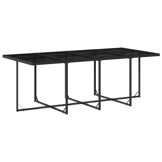 Garden Dining Set Black and Cream White