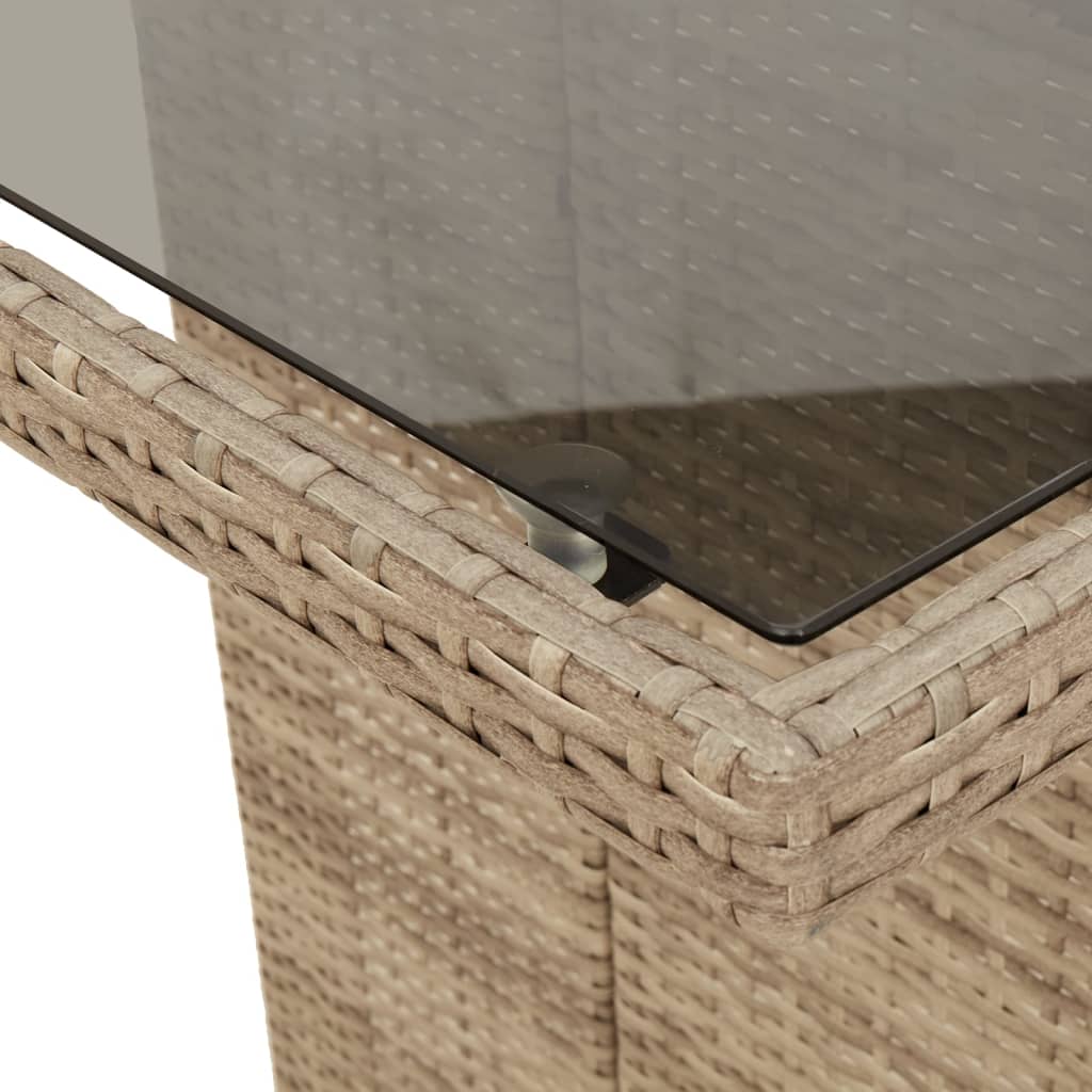 Garden Dining Set Beige Poly Rattan 8-seater