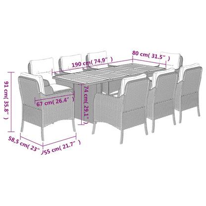 Garden Dining Set Beige