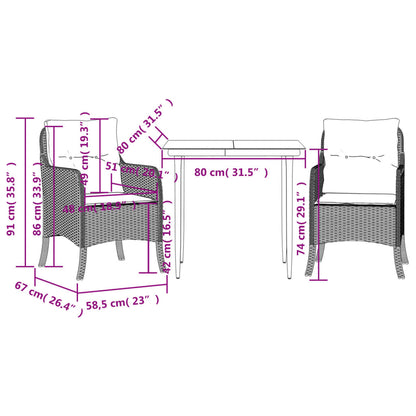Garden Dining Set Black