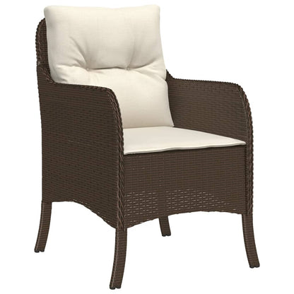 Garden Dining Set Brown, Black, Cream White