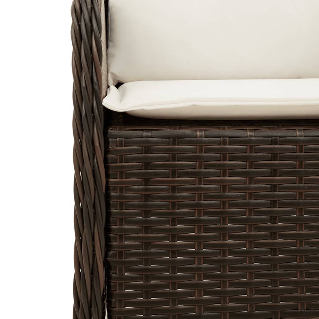 Garden Dining Set Brown, Black, Cream White