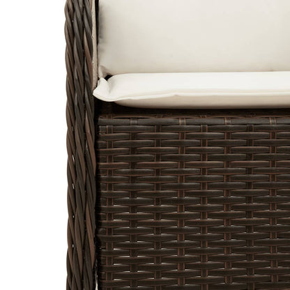 Garden Dining Set Brown, Black, Cream White