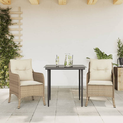 Garden Dining Set Beige, Cream White, Black