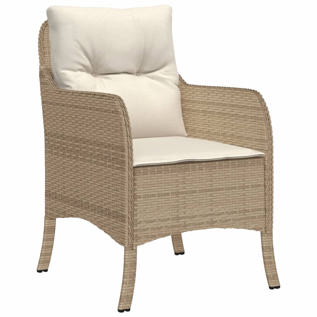 Garden Dining Set Beige PE rattan 5 Piece Set Removable Covers