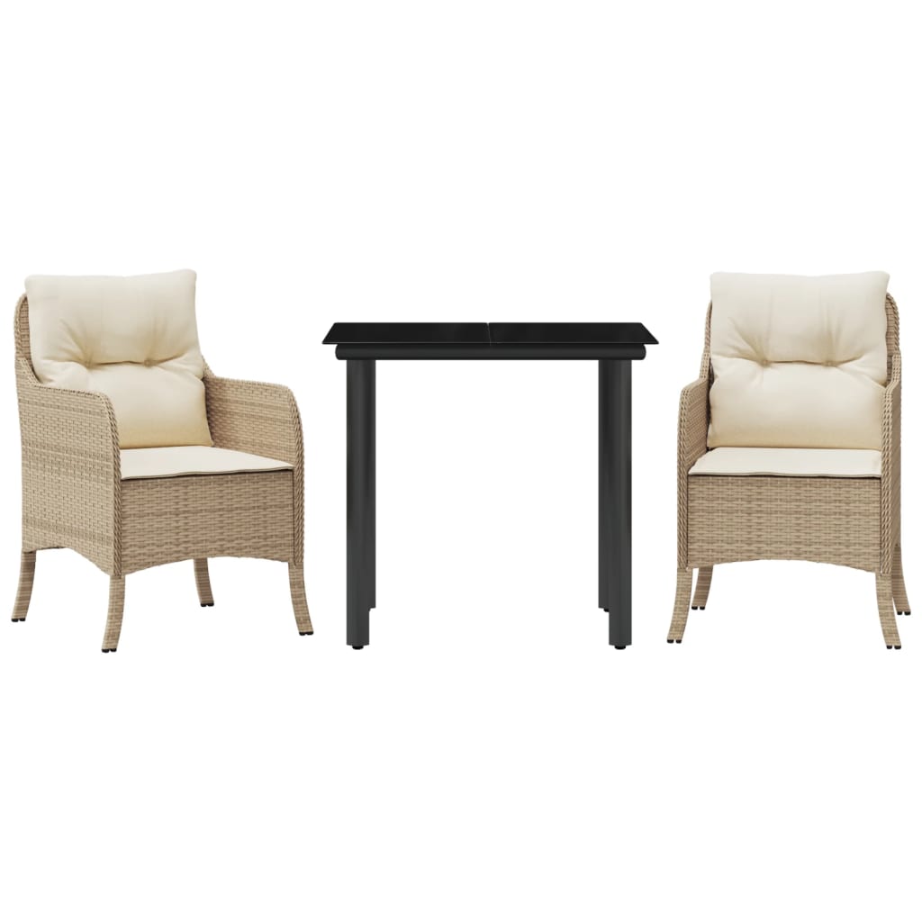 Garden Dining Set Beige PE rattan Small Removable Covers